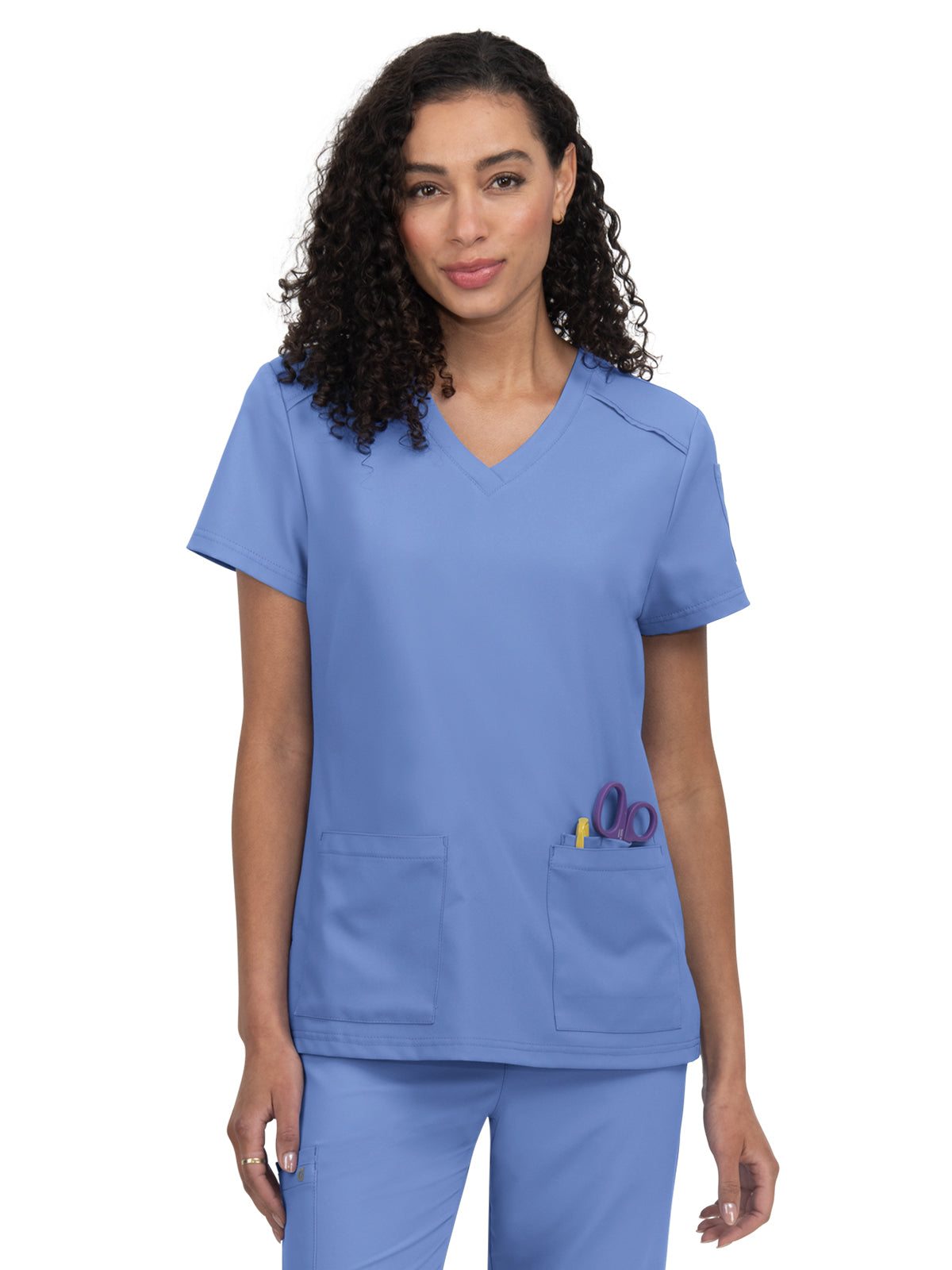 Women's 3-Pocket V-Neck Cardi Scrub Top