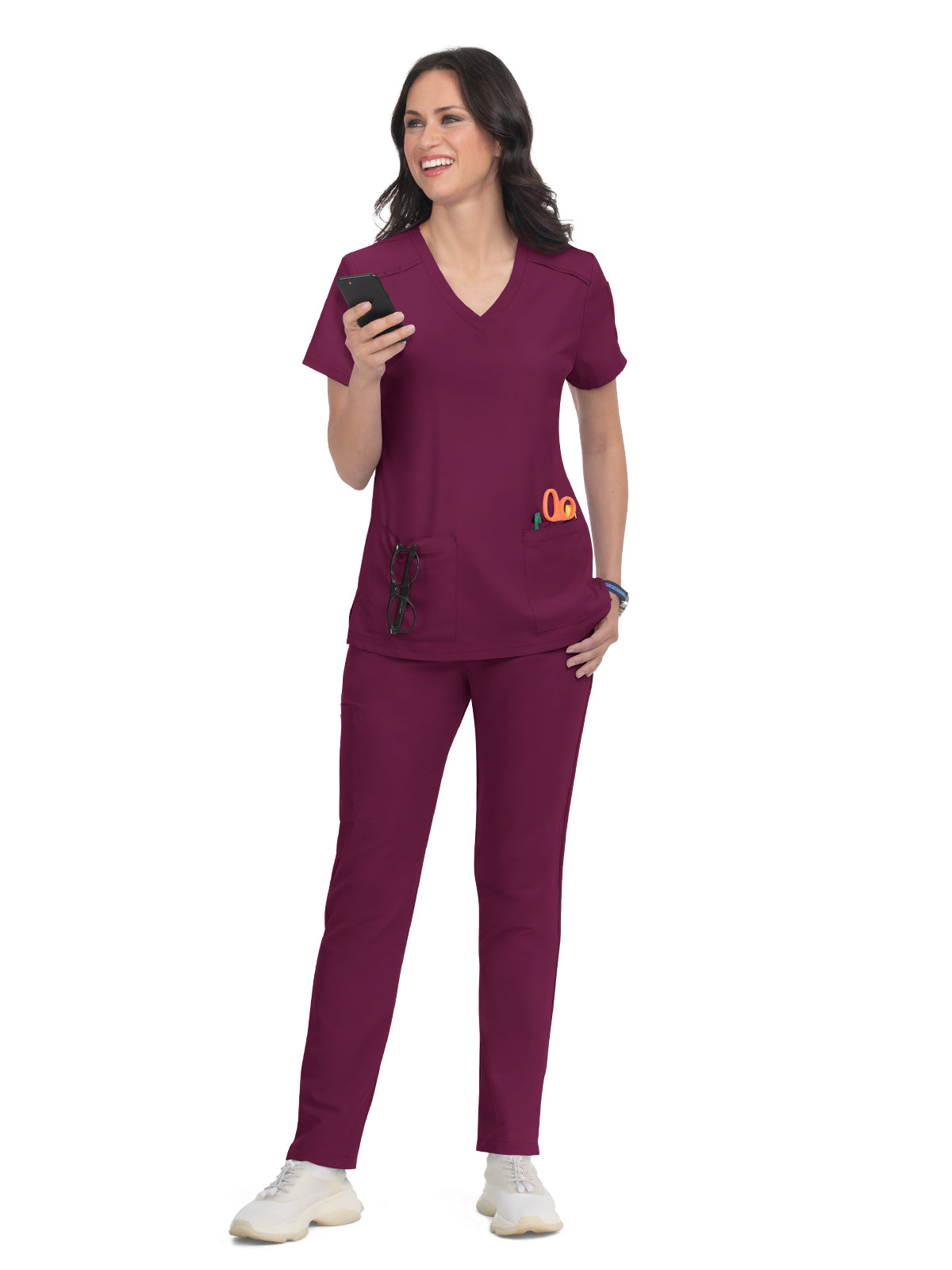 Women's 3-Pocket V-Neck Cardi Scrub Top