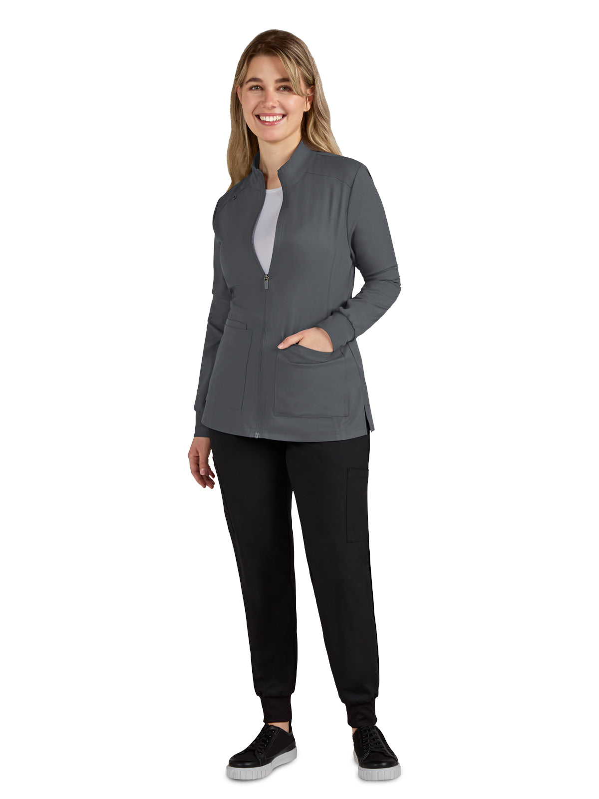 Women's 2-Pocket Zipper-Front Geneses Scrub Jacket