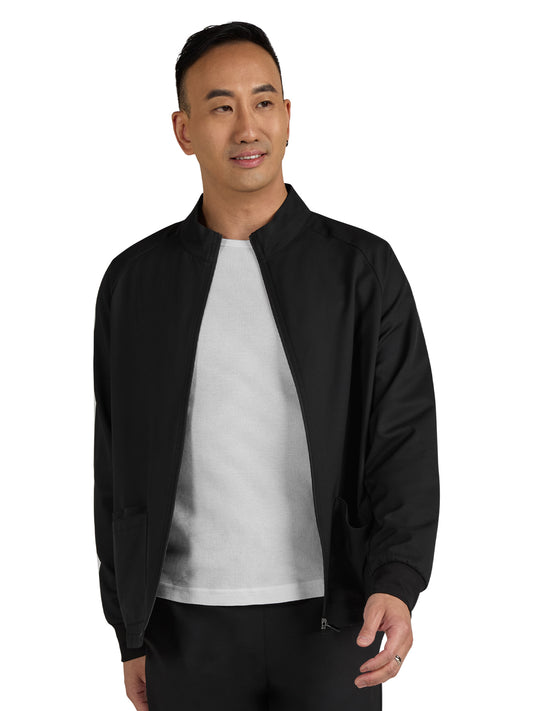 Men's 3-Pocket Zipper-Front Alpha Jacket - C401 - Black