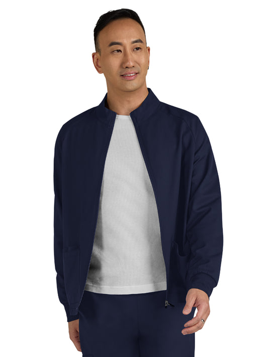 Men's 3-Pocket Zipper-Front Alpha Jacket - C401 - Navy