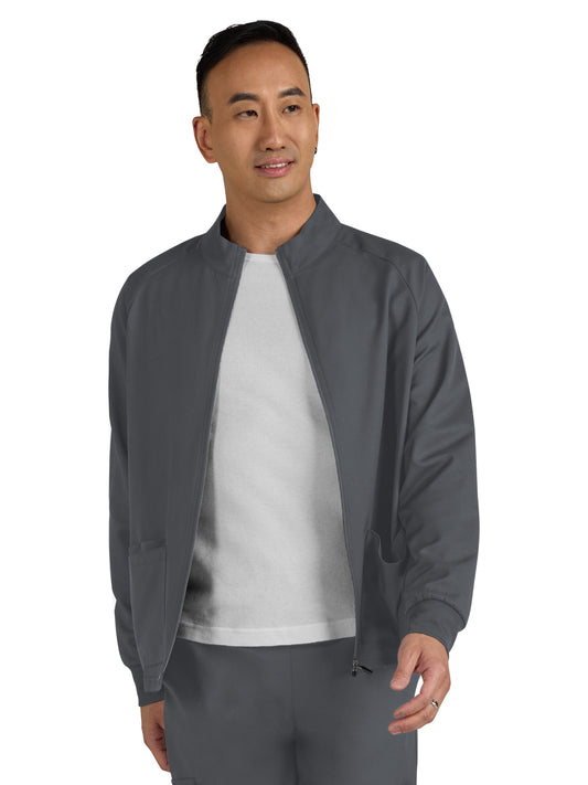 Men's 3-Pocket Zipper-Front Alpha Jacket - C401 - Pewter
