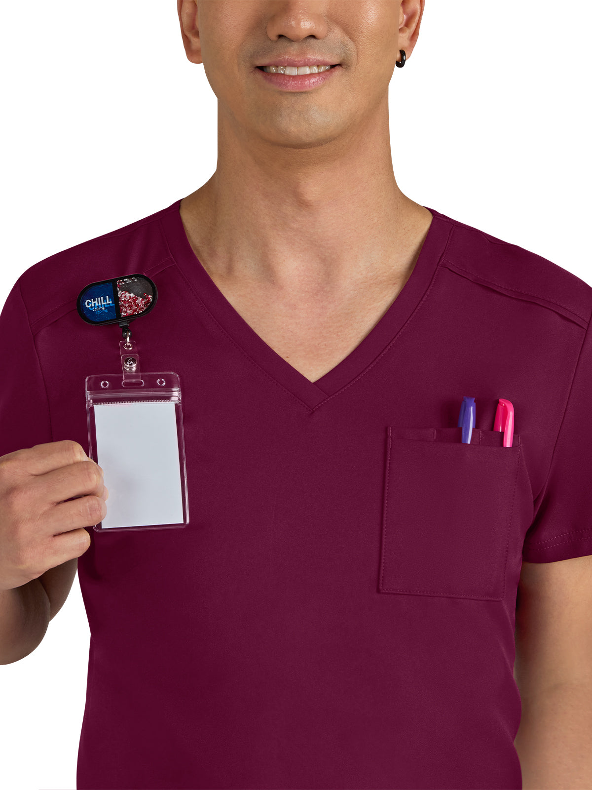 Men's Chest Pocket V-Neck Arthro Scrub Top