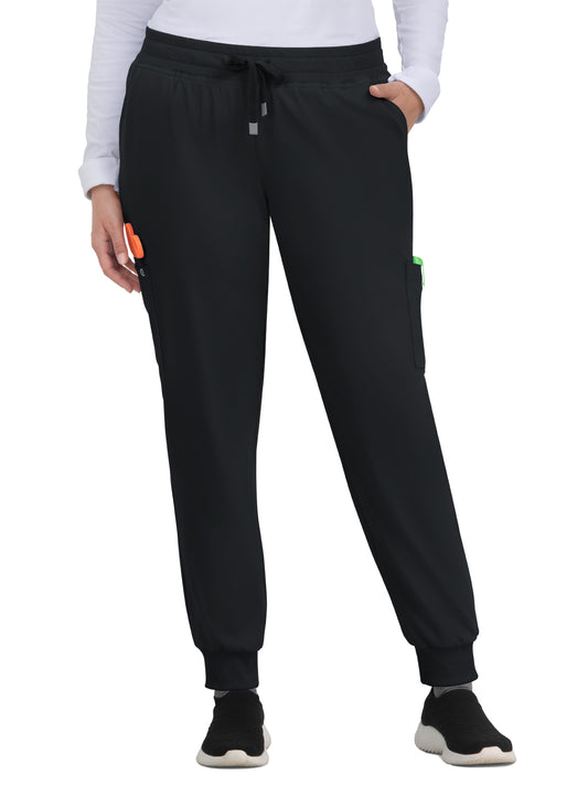 Women's 6-Pocket Ribbed Cuff Jogger Style Pulse Scrub Pant