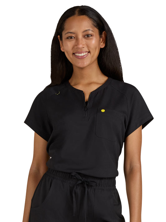 Women's Zipper Neck Ecstatic Scrub Top