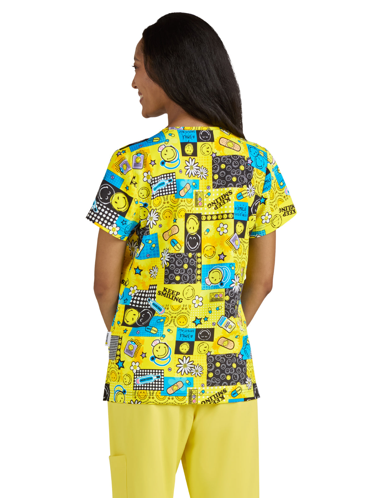 Women's Printed 3-Pocket V-Neck Adoring Scrub Top