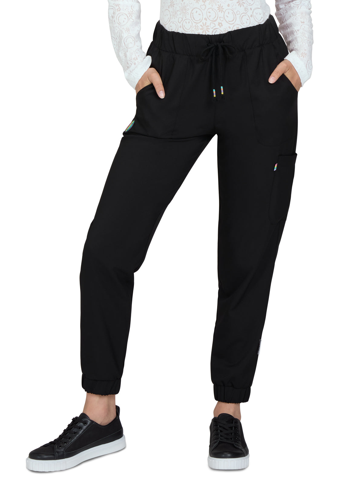 Women's 5-Pocket Limited Edition Jogger-Style Frayed Drawcord Glad Scrub Pant