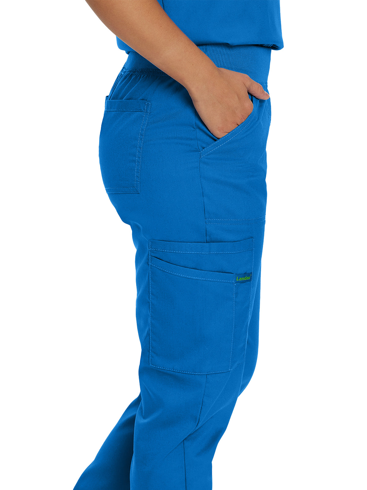 Women's 7-Pocket Mid-Rise Knit Yoga Waist Jogger Scrub Pant