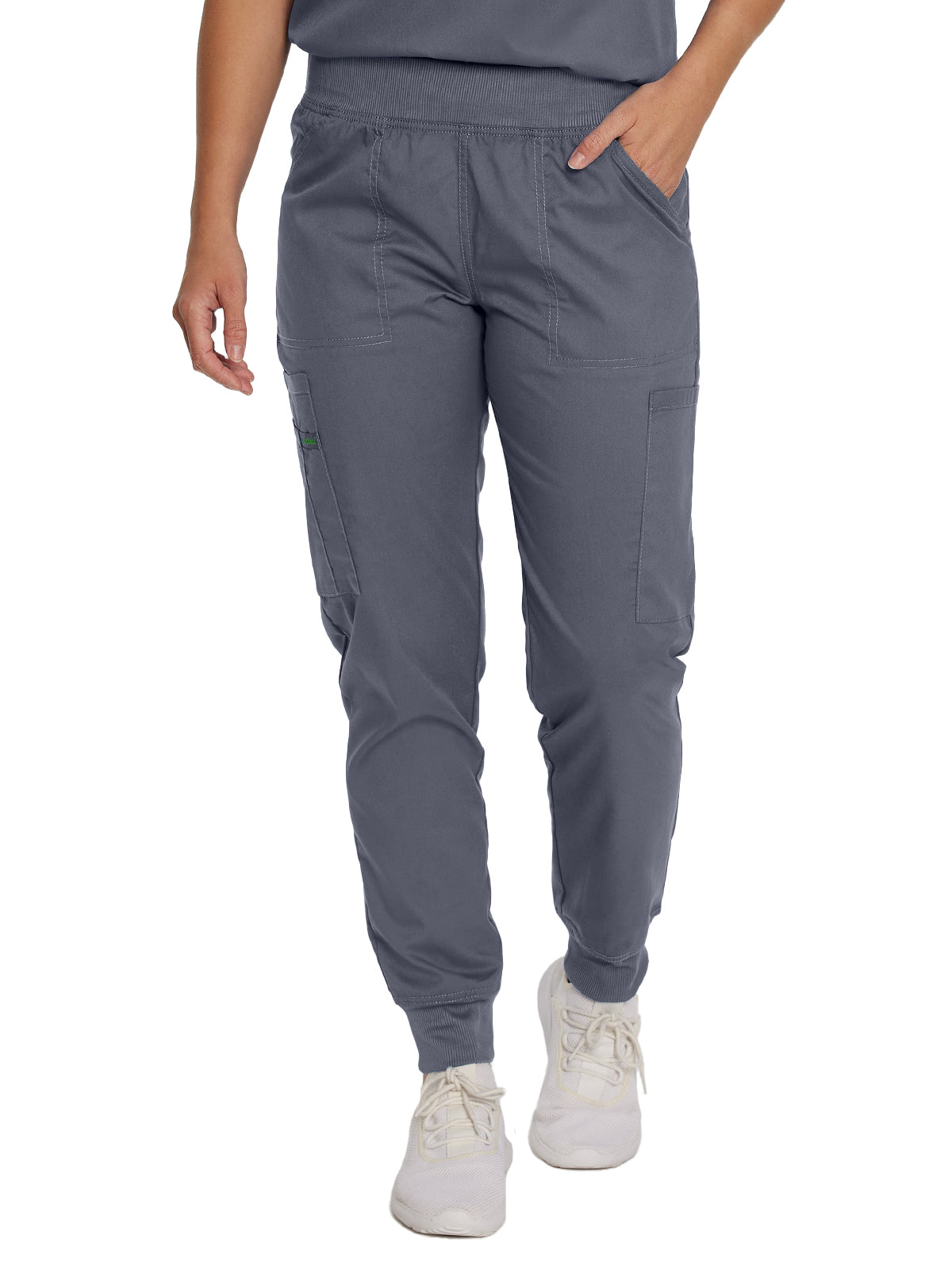 Women's 7-Pocket Mid-Rise Knit Yoga Waist Jogger Scrub Pant