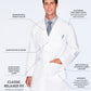 Men's Five-Pocket 100% Cotton 37" Full-Length Lab Coat - 3124 - White 8 OZ 100% Cotton Twill