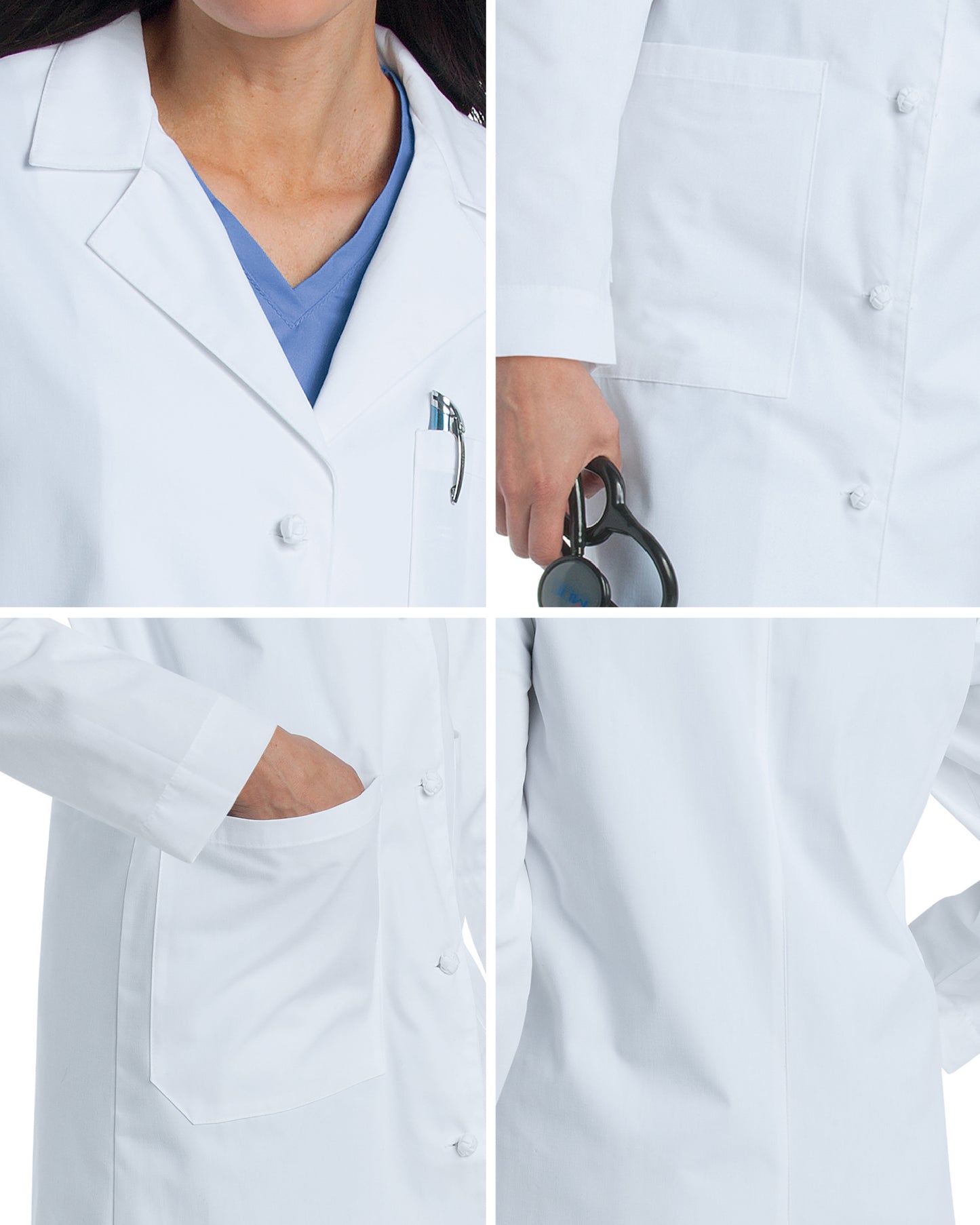 Women's Three-Pocket 40.5" Full-Length Lab Coat