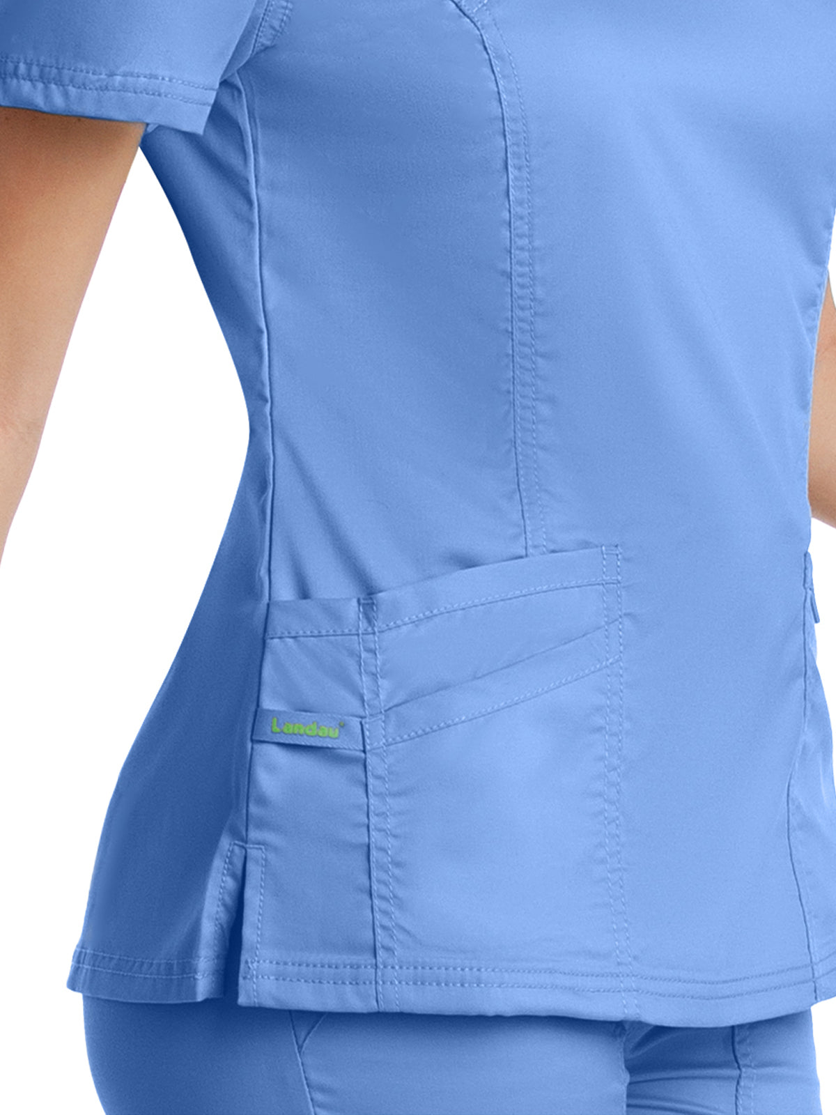 Women's 3-Pocket Mock Wrap Neck Scrub Top