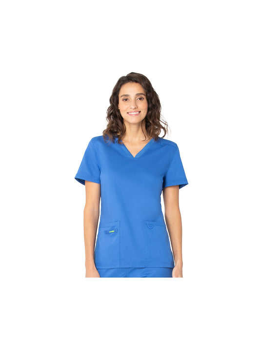 Women's 2-Pocket High-Low Hem V-Neck Scrub Top