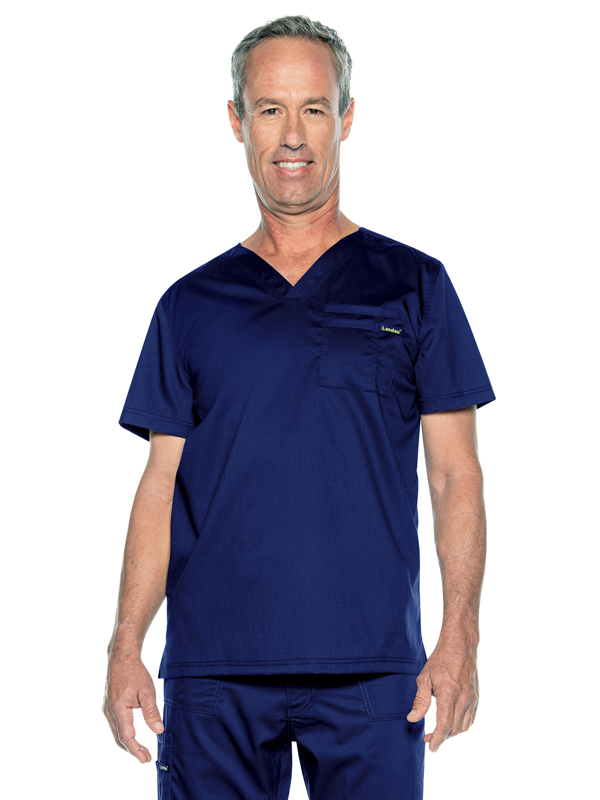 Unisex 2-Pocket Tuckable V-Neck Scrub Top