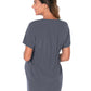 Women's 3-Pocket Adjustable Drawstring Empire Waist V-Neck Maternity Scrub Top