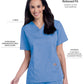 Women's 3-Pocket Clean Back V-Neck Top - 70221 - Ceil Blue