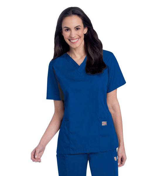 Women's 3-Pocket Clean Back V-Neck Scrub Top