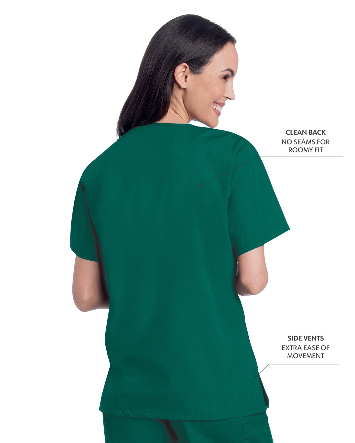 Women's 3-Pocket Clean Back V-Neck Scrub Top