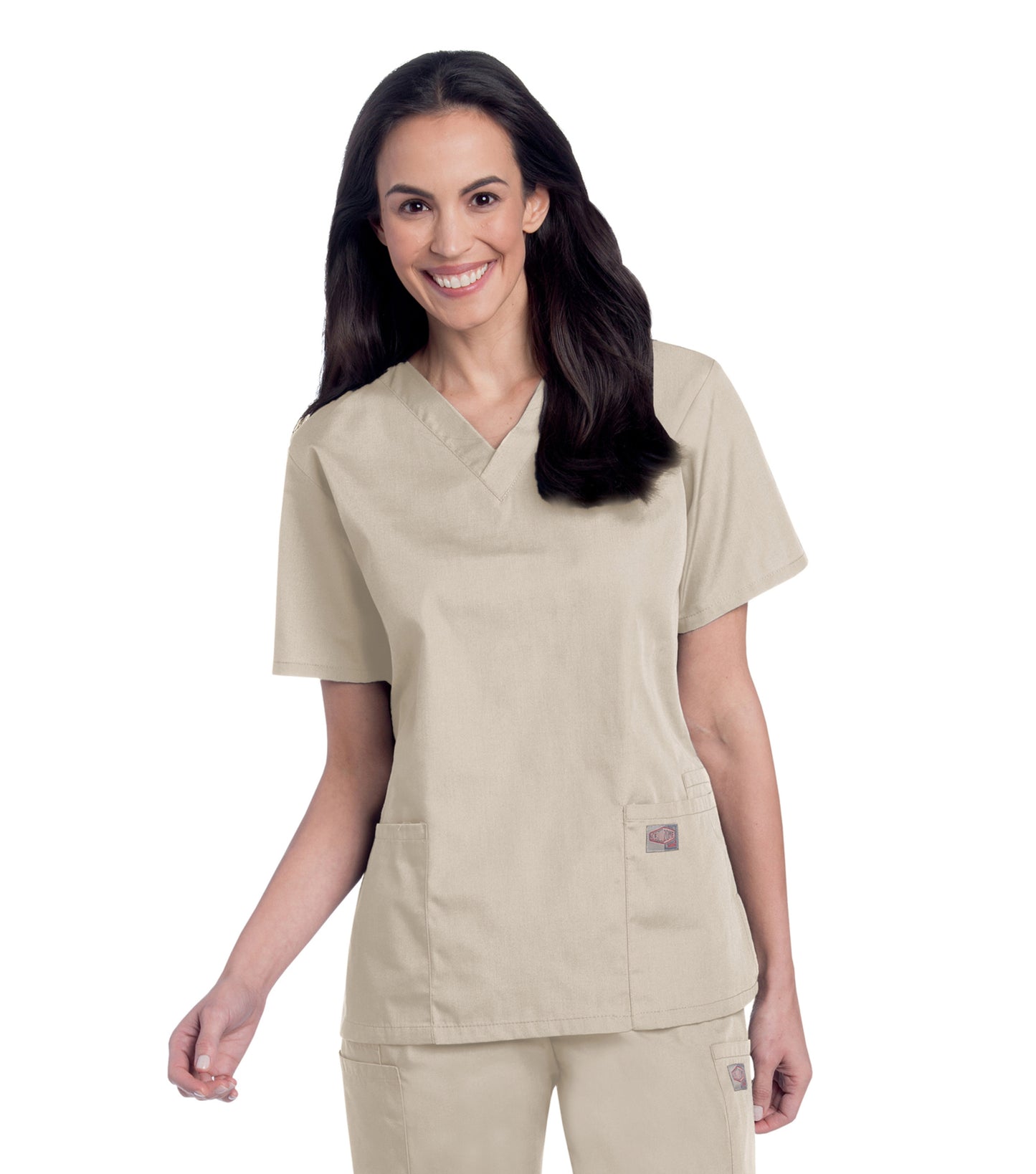 Women's 3-Pocket Clean Back V-Neck Scrub Top