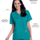 Women's 3-Pocket Clean Back V-Neck Top - 70221 - Teal