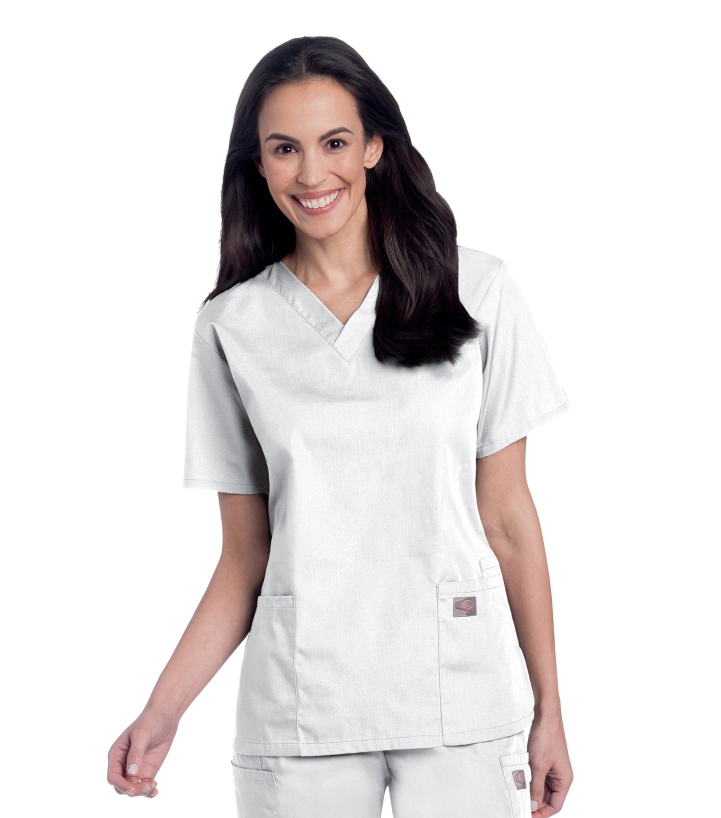 Women's 3-Pocket Clean Back V-Neck Scrub Top