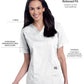 Women's 3-Pocket Clean Back V-Neck Top - 70221 - White