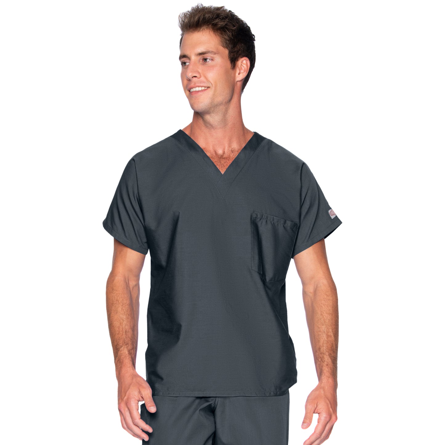Unisex 1-Pocket Dolman Sleeve Tuckable V-Neck Top - 71221 - Graphite