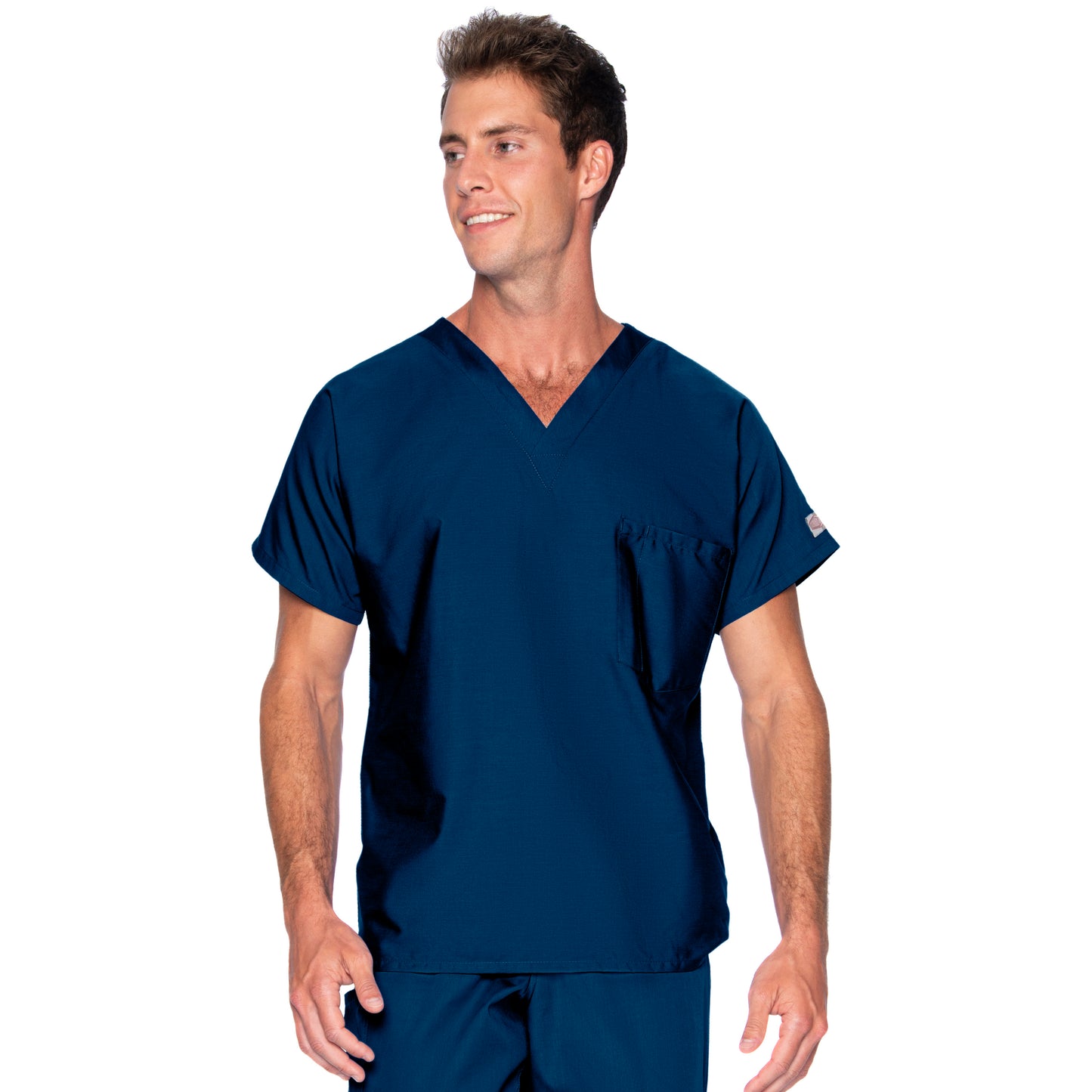 Unisex 1-Pocket Dolman Sleeve Tuckable V-Neck Scrub Top