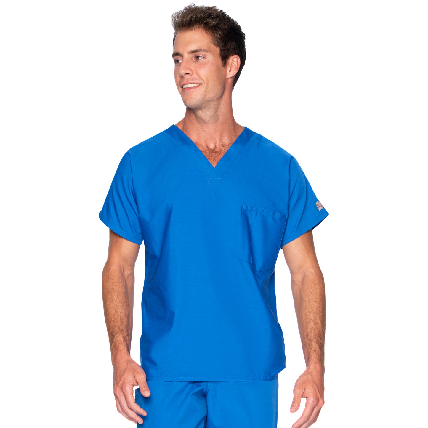 Unisex 1-Pocket Dolman Sleeve Tuckable V-Neck Scrub Top