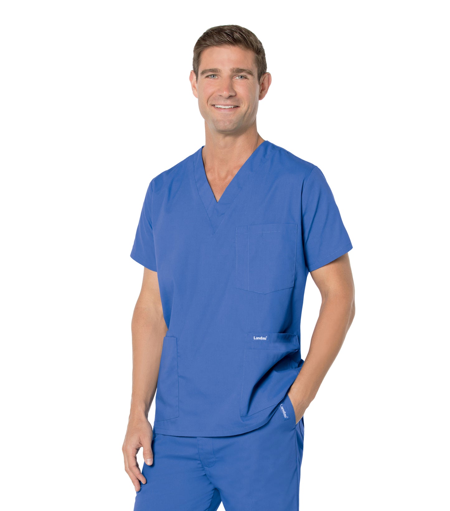 Men's 5-Pocket V-Neck Scrub Top