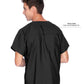 Unisex Reversible 1-Pocket V-Neck Top - 7502 - Black