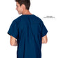 Unisex Reversible 1-Pocket V-Neck Top - 7502 - Navy