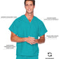 Unisex Reversible 1-Pocket V-Neck Top - 7502 - Teal