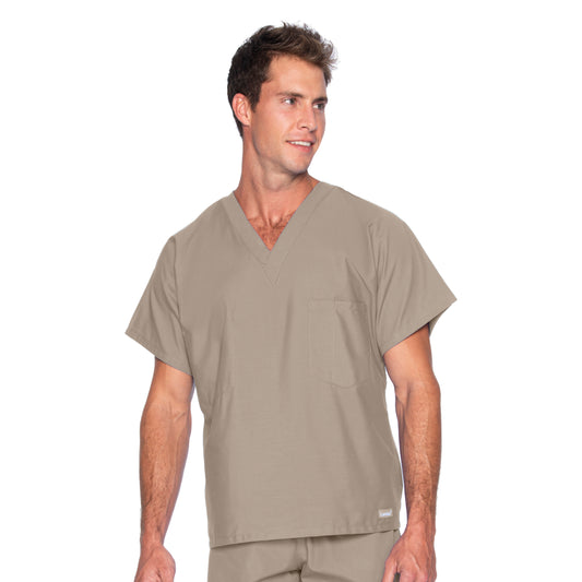 Unisex Reversible 1-Pocket V-Neck Scrub Top