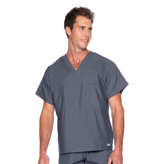 Unisex Reversible 1-Pocket V-Neck Scrub Top