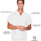 Unisex Reversible 1-Pocket V-Neck Top - 7502 - White