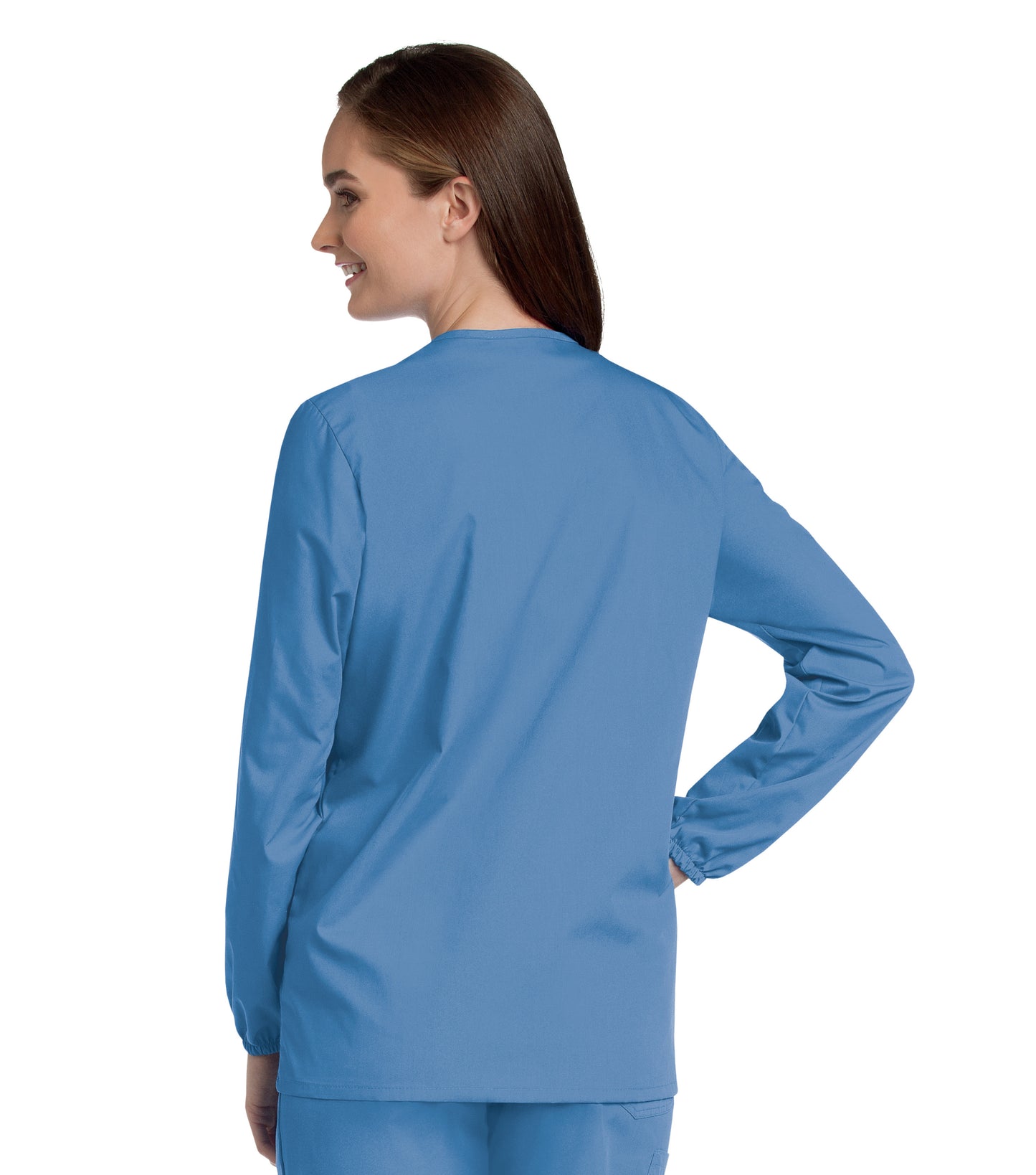 Women's 3-Pocket Crew Neck Warm-Up Scrub Jacket