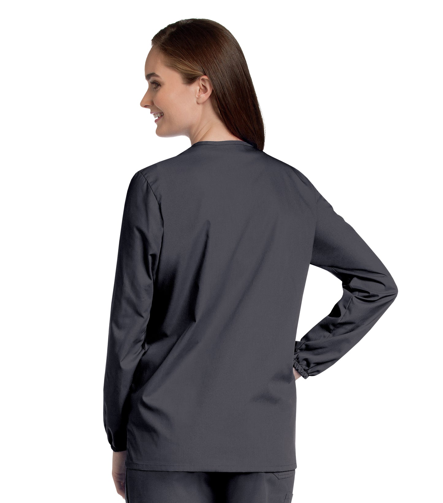 Women's 3-Pocket Crew Neck Warm-Up Scrub Jacket