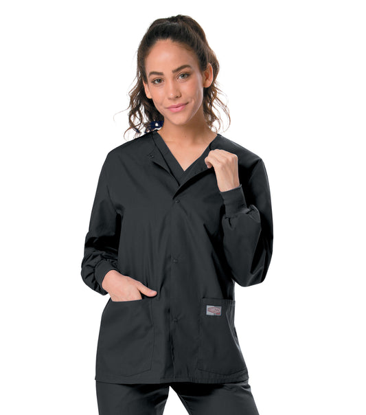 Unisex 3-Pocket Snap-Front Warm-Up Jacket