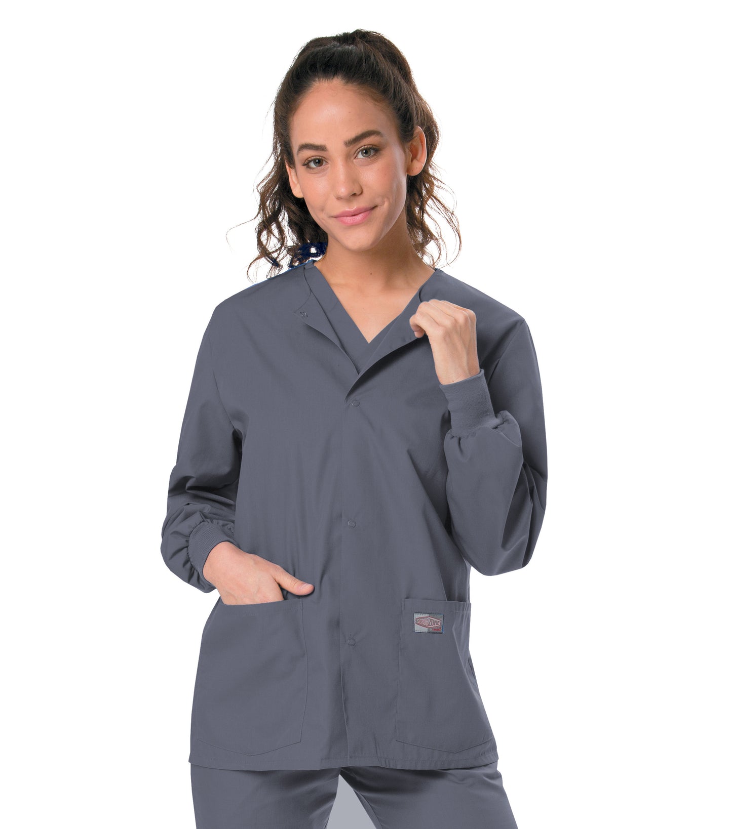 Unisex 3-Pocket Snap-Front Warm-Up Jacket