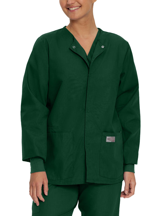 Unisex 3-Pocket Snap-Front Warm-Up Jacket