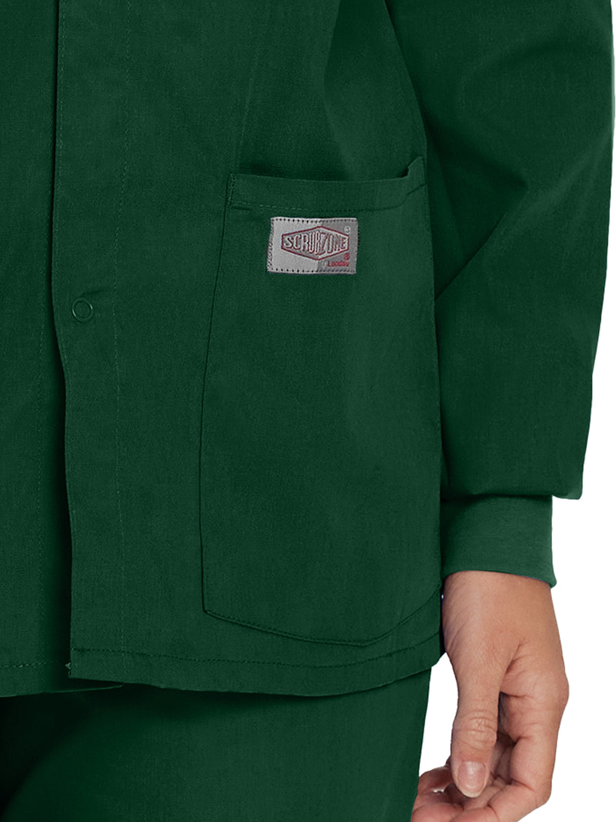 Unisex 3-Pocket Snap-Front Warm-Up Scrub Jacket