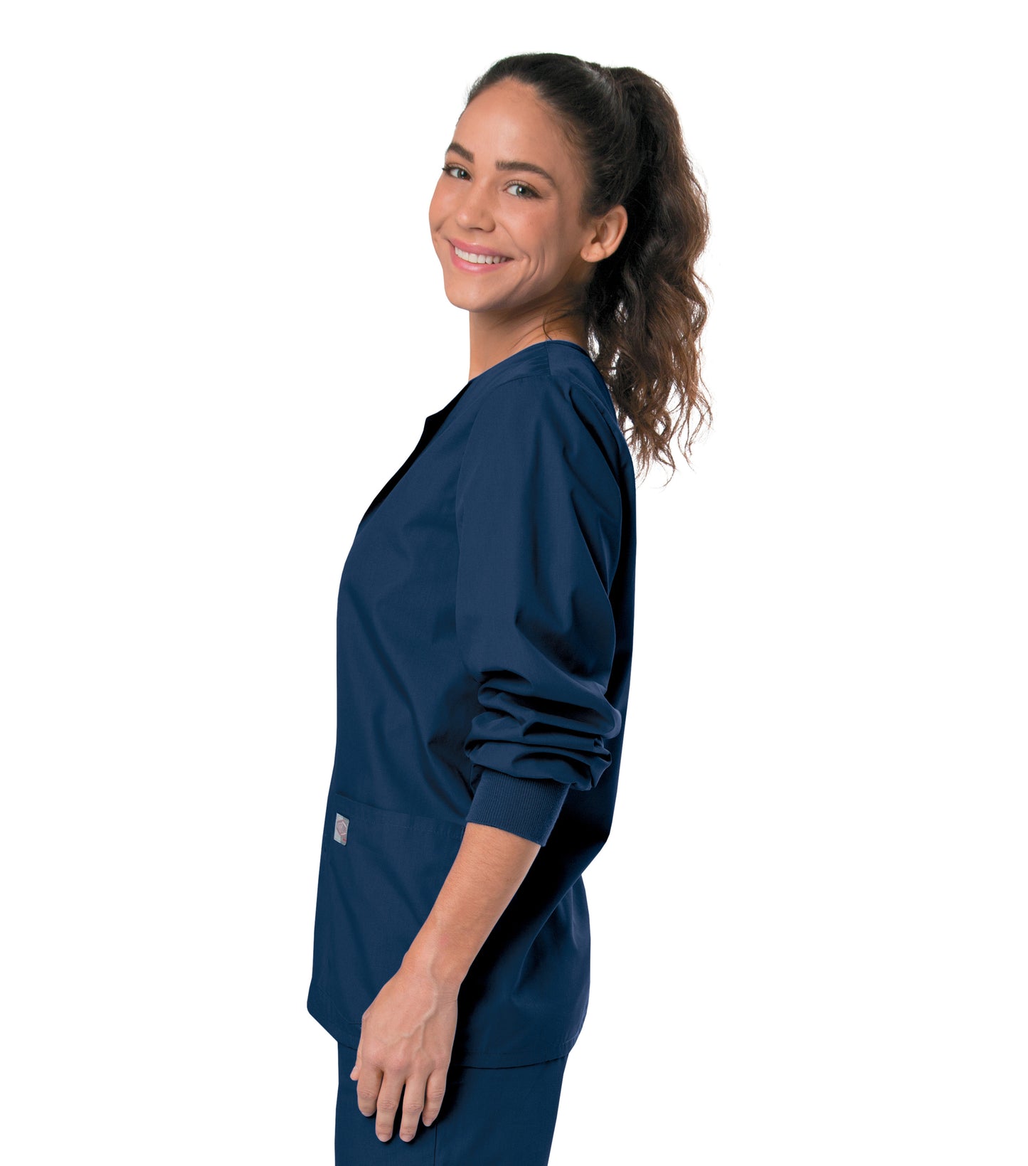 Unisex 3-Pocket Snap-Front Warm-Up Scrub Jacket