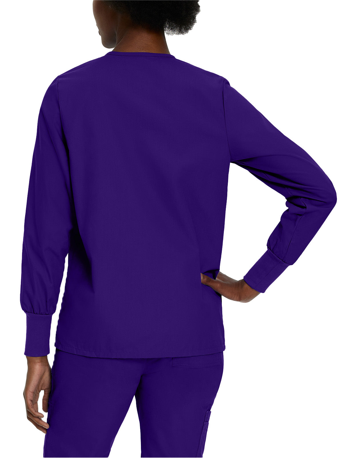 Women's 4-Pocket Crew Neck Warm-Up Scrub Jacket