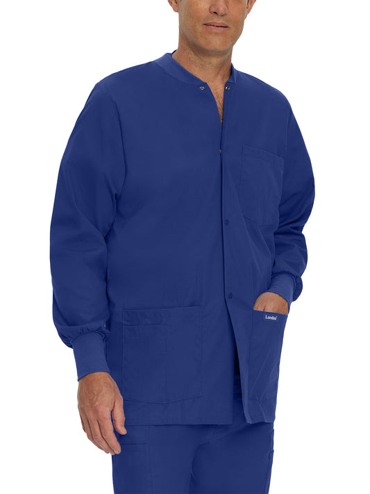 Men's 5-Pocket Crew Neck Warm-Up Scrub Jacket