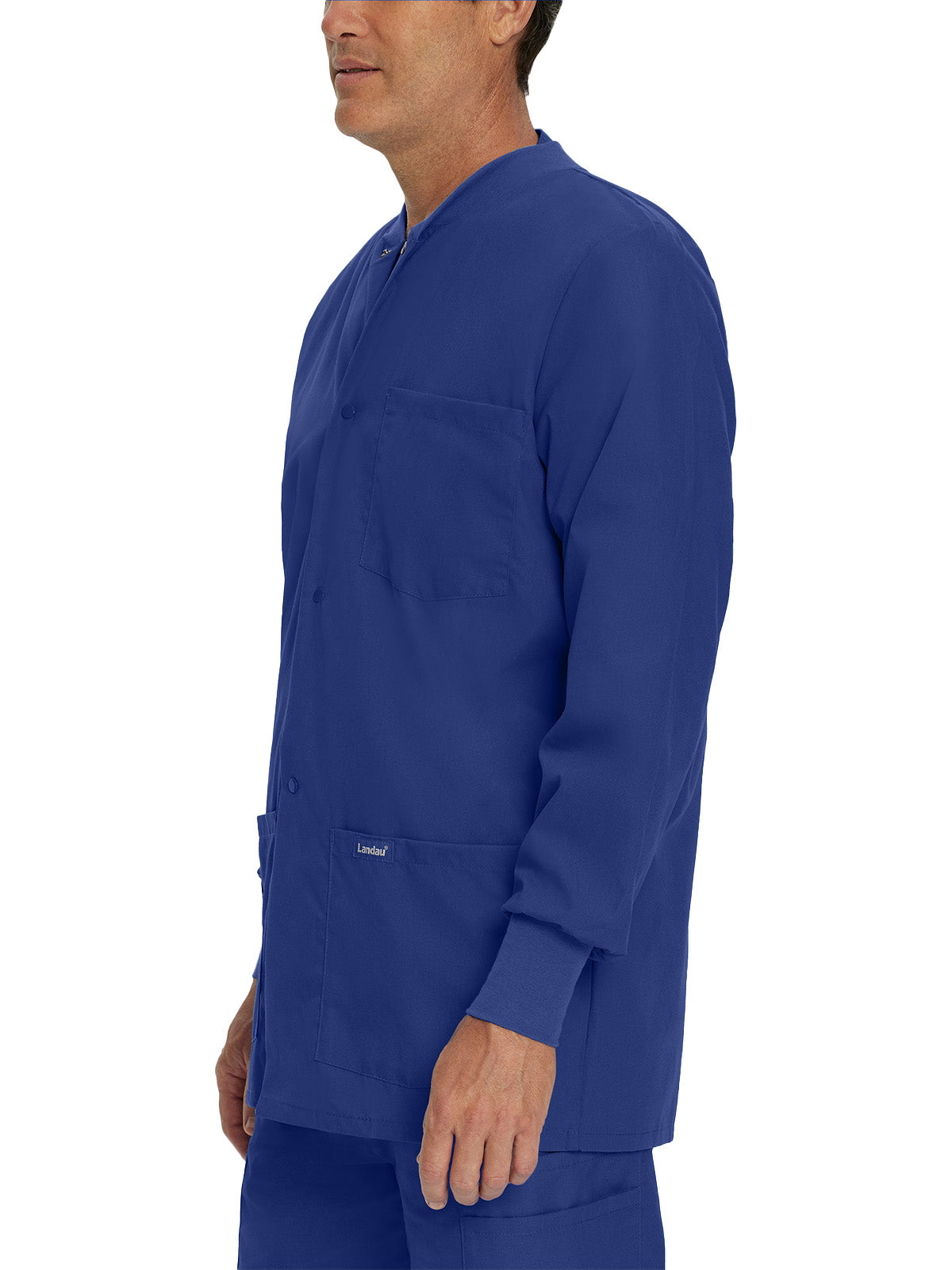 Men's 5-Pocket Crew Neck Warm-Up Scrub Jacket