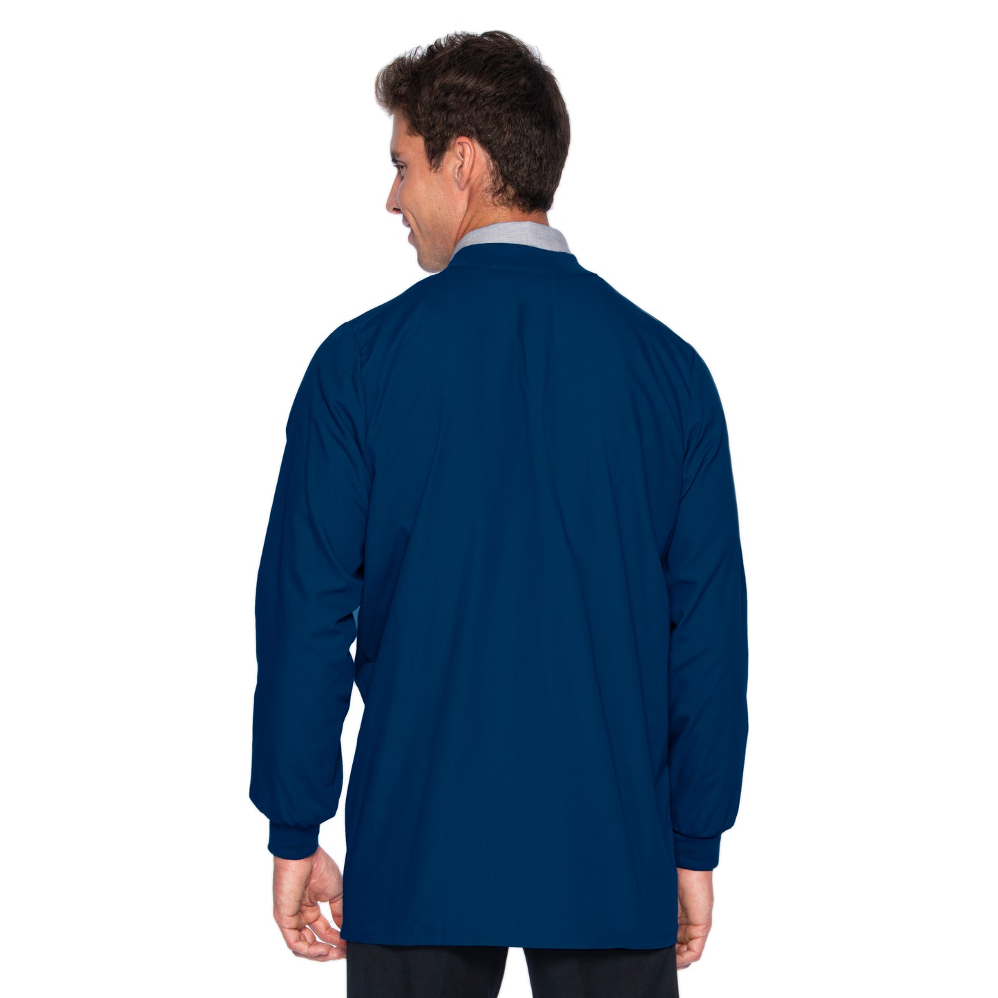 Men's 5-Pocket Crew Neck Warm-Up Scrub Jacket