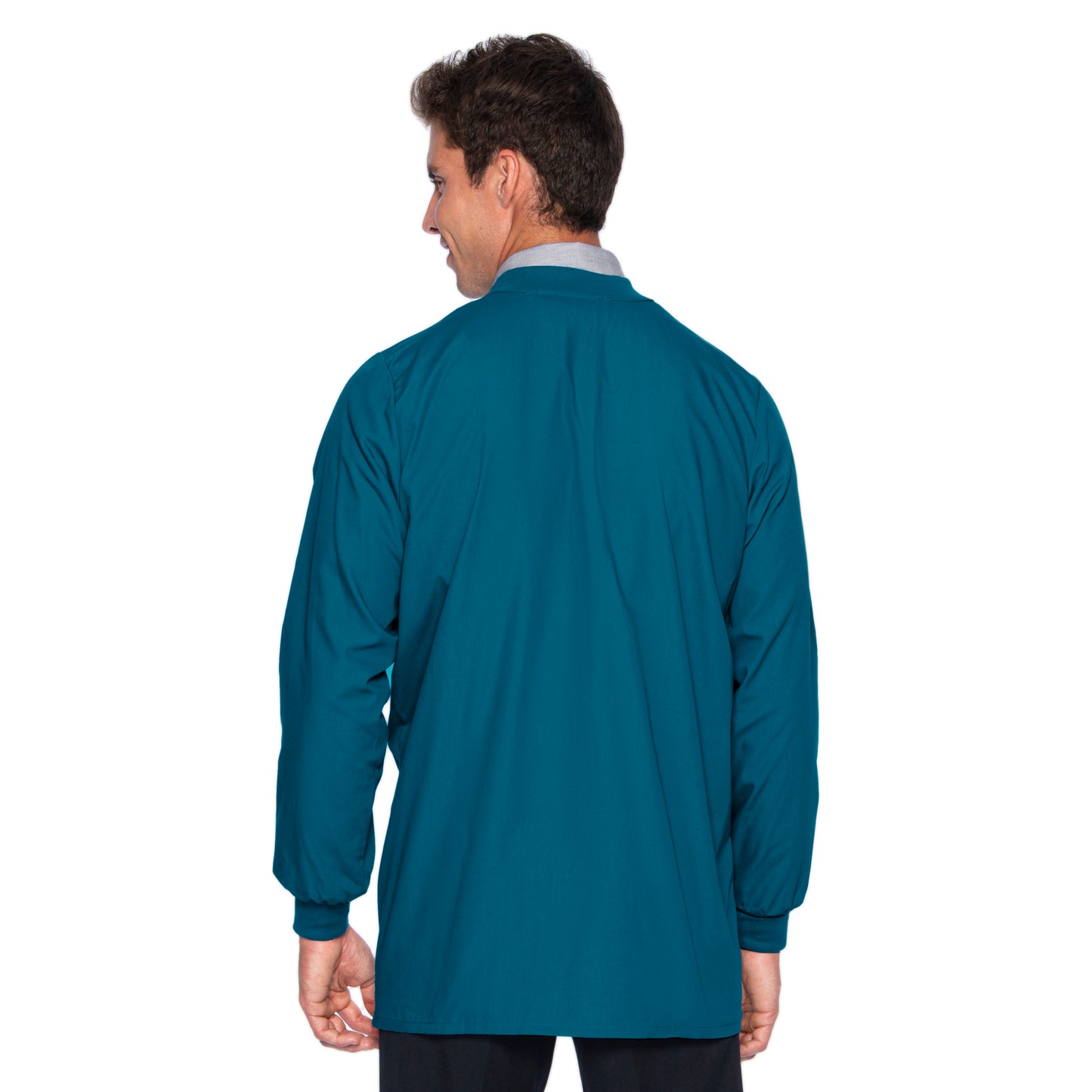 Men's 5-Pocket Crew Neck Warm-Up Scrub Jacket