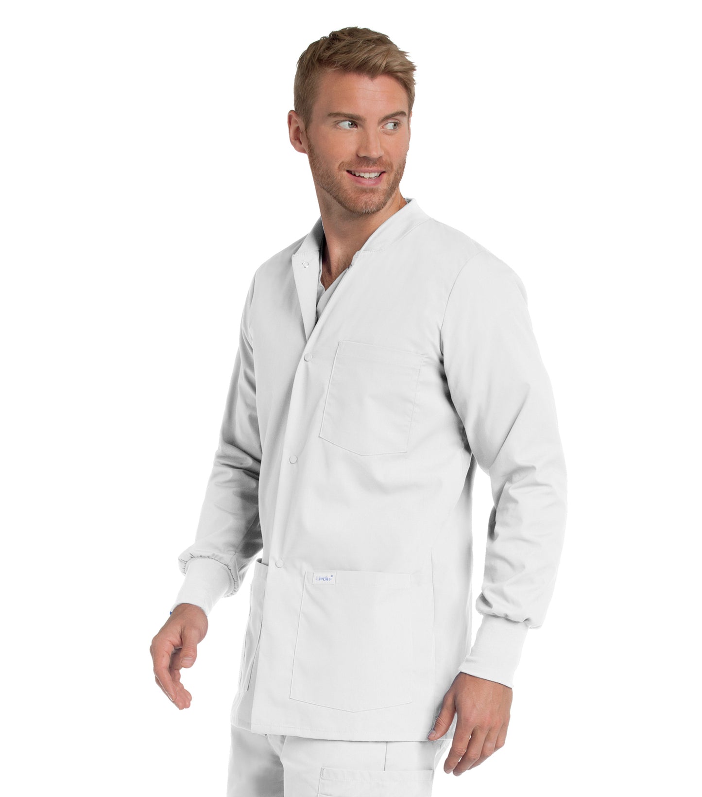 Men's 5-Pocket Crew Neck Warm-Up Scrub Jacket