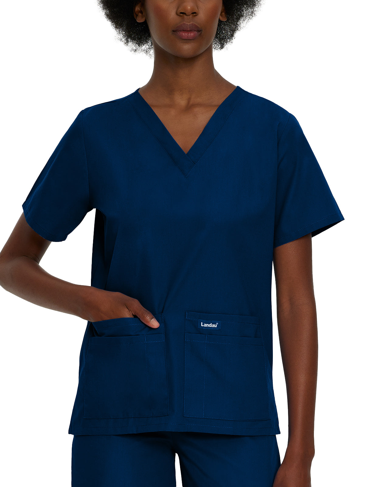 Women's 4-Pocket Durable V-Neck Scrub Top